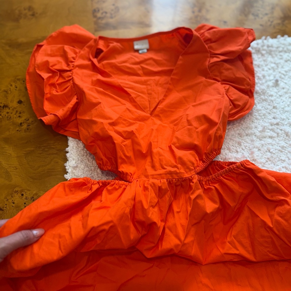 Target A New Day Elegant Orange Ruffle Dress - Picture 5 of 13